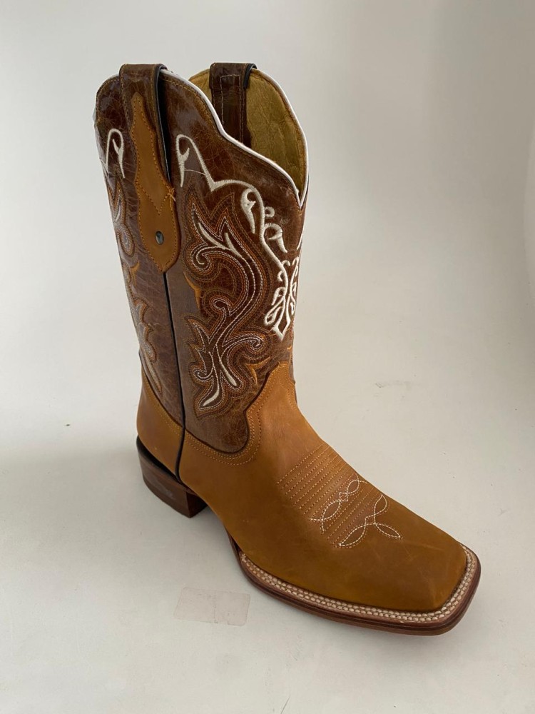 BOTA CRAZY TEXANA CUERO CAOBA WELT 4CM 30CM