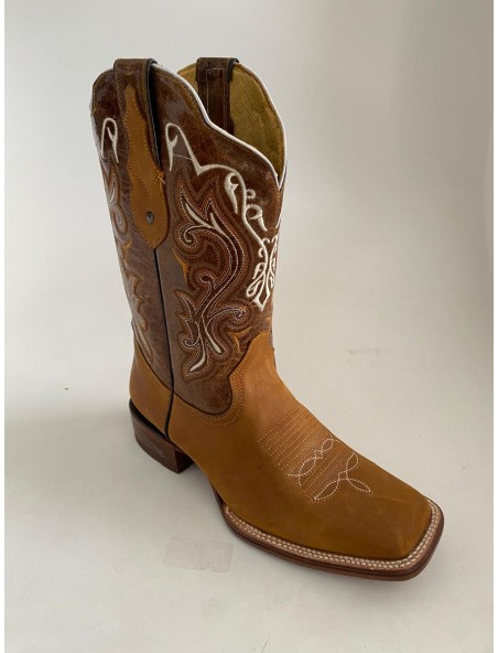 BOTA CRAZY TEXANA CUERO CAOBA WELT 4CM 30CM