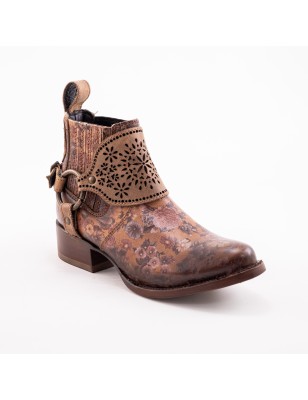 BOTIN CABORCA PIEL DE RES ROSAS H-SICILY