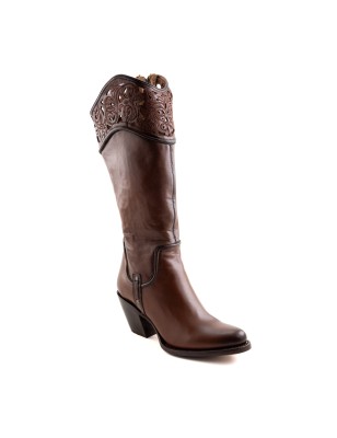 BOTA RIO GRANDE LYON 7038PD MARI-01 MARIA CUERO ROSAS WELT 6CM 35CM