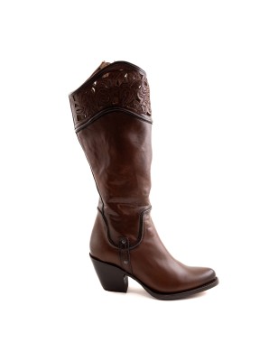 BOTA RIO GRANDE LYON 7038PD MARI-01 MARIA CUERO ROSAS WELT 6CM 35CM