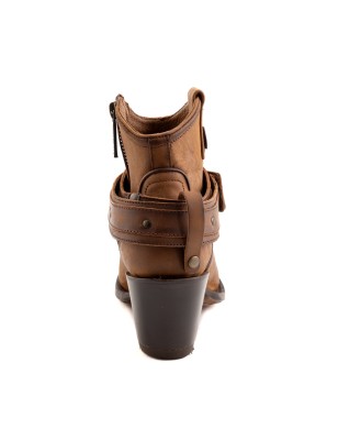BOTIN RIO GRANDE CRAZY ROBLE 7038PD VALE-01 VALERIA CUERO ROSAS WELT 6.5CM 13CM
