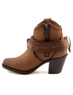 BOTIN RIO GRANDE CRAZY ROBLE 7038PD VALE-01 VALERIA CUERO ROSAS WELT 6.5CM 13CM