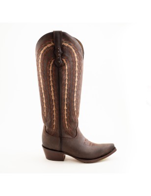 BOTA RIO GRANDE CRAZY H56 KATY-05 KATYA CUERO ROSAS WELT 4.5CM 41CM