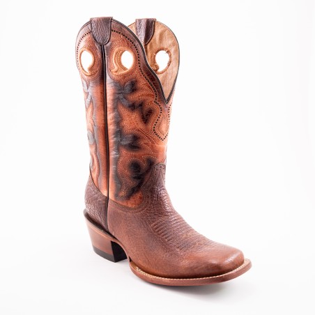 BOTA RIO GRANDE BULL HIDE COMANCHE H972 OV-127 OKLAHOMA CUERO CABALLOS WELT 5.5CM 30CM