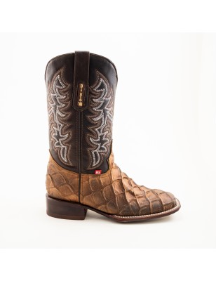 BOTA BIG BULL PIEL GRABADA TIPO PESCADO PIRARUCU 5100 51741 OMAR