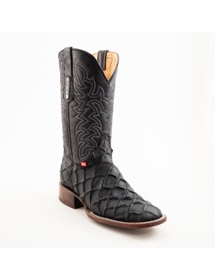 BOTA BIG BULL PIEL GRABADA TIPO PESCADO PIRARUCU 5100 51741 OMAR