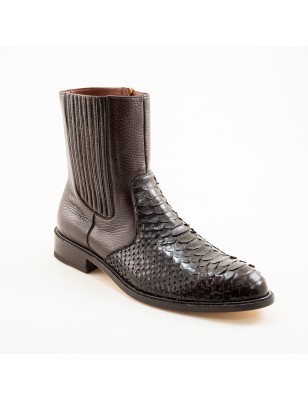 BOTIN CASIMIRO WEST PIEL DE SERPIENTE PITÓN ORIGINAL CON APLICACIONES DE VENADO 86675PD
