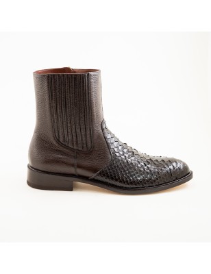 BOTIN CASIMIRO WEST PIEL DE SERPIENTE PITÓN ORIGINAL CON APLICACIONES DE VENADO 86675PD