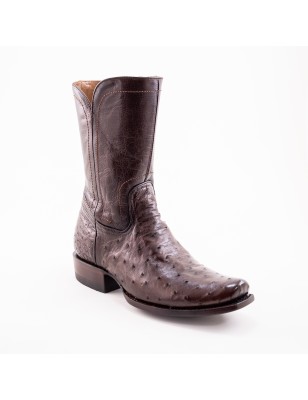 BOTA RIO GRANDE AVESTRUZ ORIGINAL RAMIRO - 2 MAT-15 MATHIEU 1942 CUERO TPU WELT 4CM 25CM