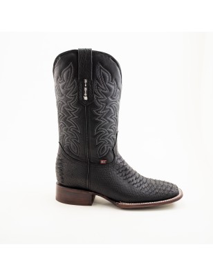 BOTA BIG BULL PIEL GRABADA TIPO SERPIENTE PITÓN 5100 51721 OMAR