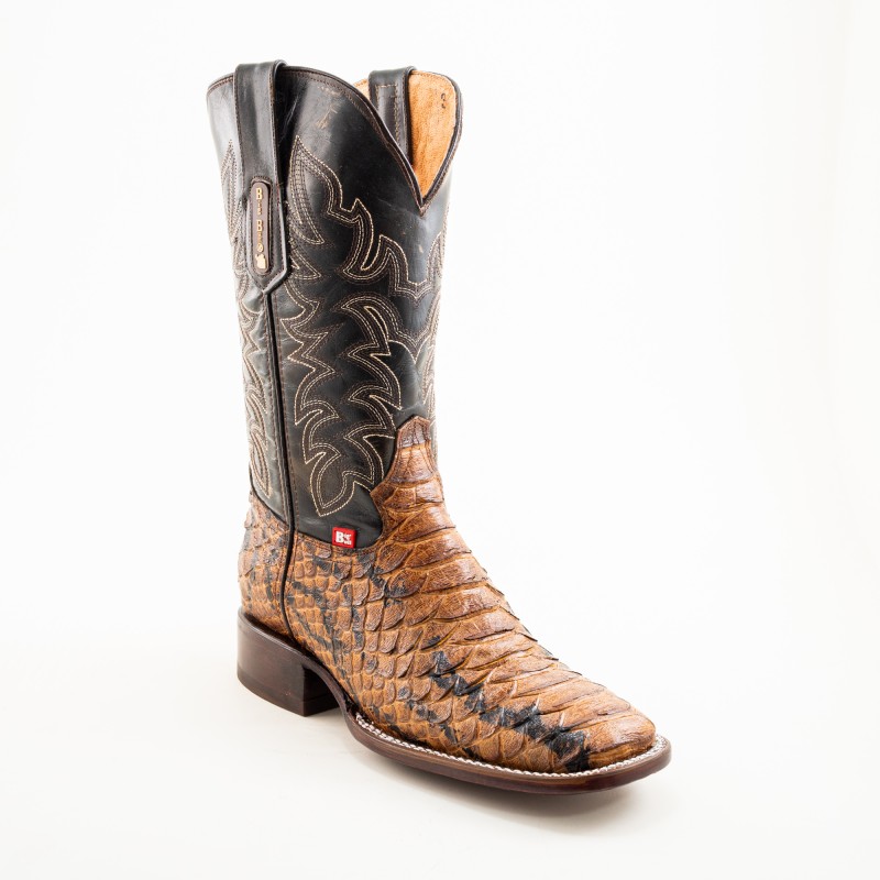 BOTA BIG BULL PIEL GRABADA TIPO SERPIENTE PITÓN 5100 51897 OMAR