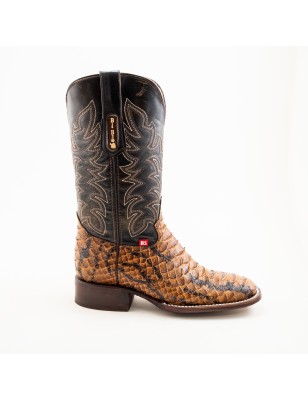 BOTA BIG BULL PIEL GRABADA TIPO SERPIENTE PITÓN 5100 51897 OMAR