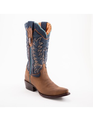 BOTA WRANGLER PIEL CRAZY APLICACIONES DE MEZCLILLA