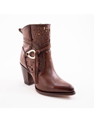 BOTIN RIO GRANDE MERINO 9001PD GIA-01 GIA CUERO ROSAS A TONO WELT 9CM 18CM