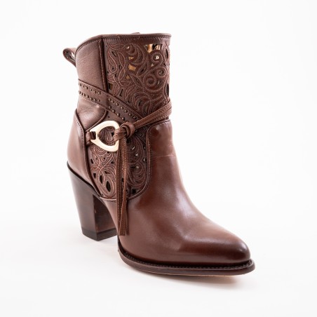 BOTIN RIO GRANDE MERINO 9001PD GIA-01 GIA CUERO ROSAS A TONO WELT 9CM 18CM