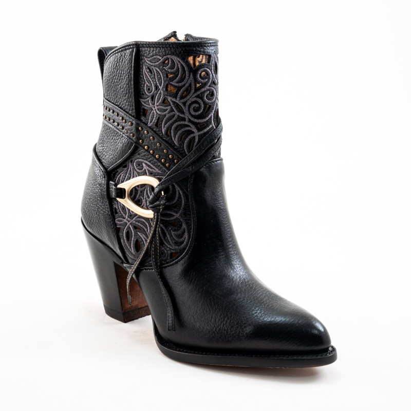 BOTIN RIO GRANDE MONDELO 9001PD GIA-03 GIA CUERO ROSAS A TONO WELT 9CM 18CM