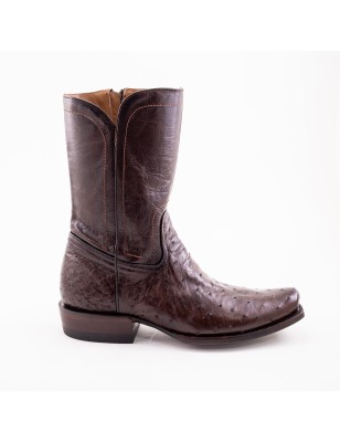 BOTA RIO GRANDE AVESTRUZ ORIGINAL RAMIRO - 2 MAT-15 MATHIEU 1942 CUERO TPU WELT 4CM 25CM