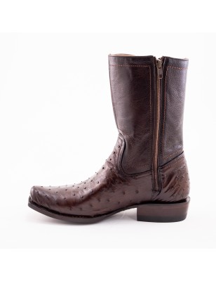 BOTA RIO GRANDE AVESTRUZ ORIGINAL RAMIRO - 2 MAT-15 MATHIEU 1942 CUERO TPU WELT 4CM 25CM