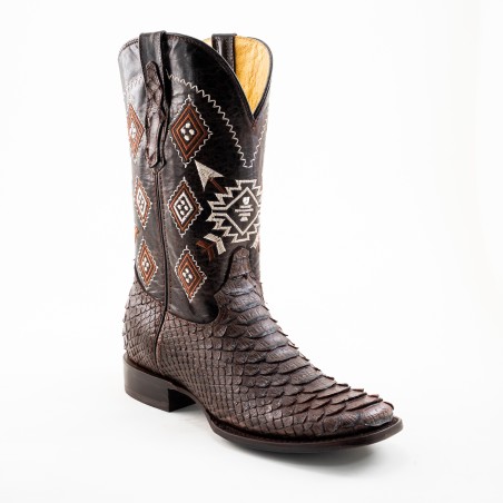 BOTA EL GENERAL PIEL GRABADA TIPO SERPIENTE PITÓN PRO-RODEO