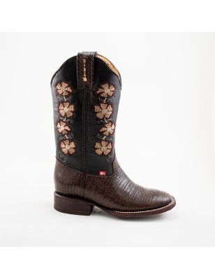 BOTA BIG BULL PIEL GRABADA TIPO LIZARD 5100 51334 YARELI