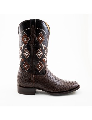 BOTA EL GENERAL PIEL GRABADA TIPO SERPIENTE PITÓN PRO-RODEO