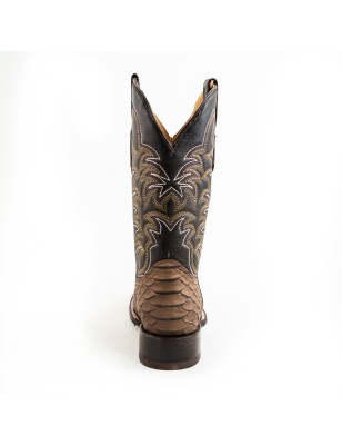 BOTA BIG BULL PIEL GRABADA TIPO SERPIENTE PITÓN 5100 51925 OMAR